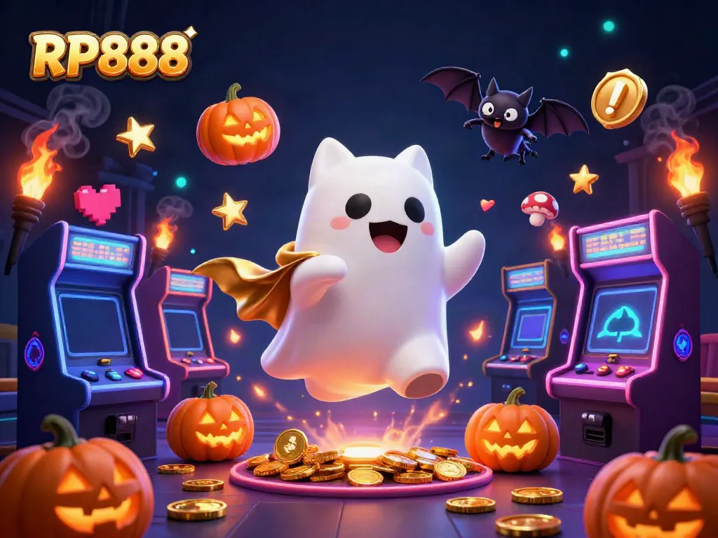 Engage with RP888’s latest slot experience featuring ghostly characters in a vibrant casino setting.