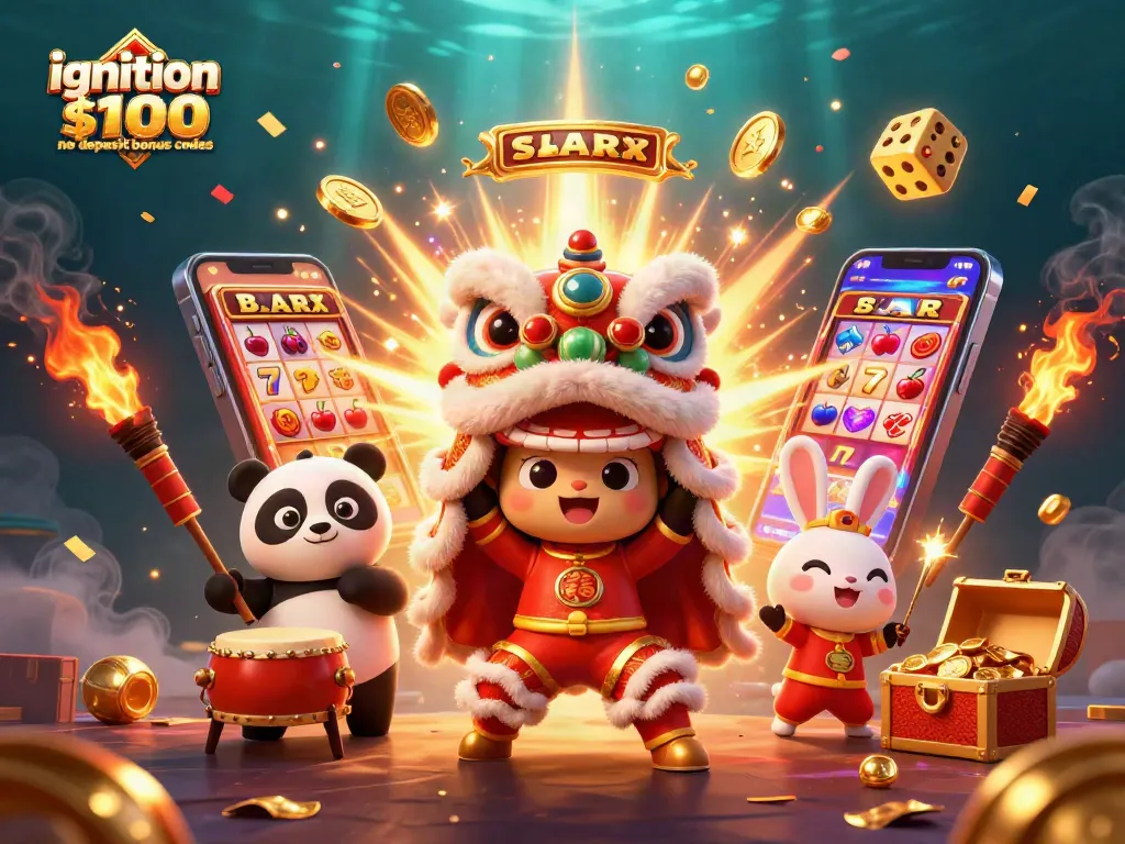 Engage with ignition casino $100 no deposit bonus codes amidst lively casino action with festive characters.