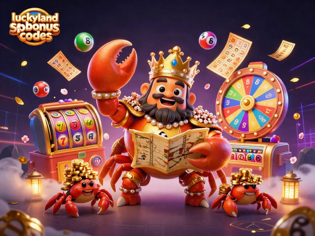 Engage with luckyland slots bonus codes while enjoying vibrant casino elements in a dynamic, colorful scene.