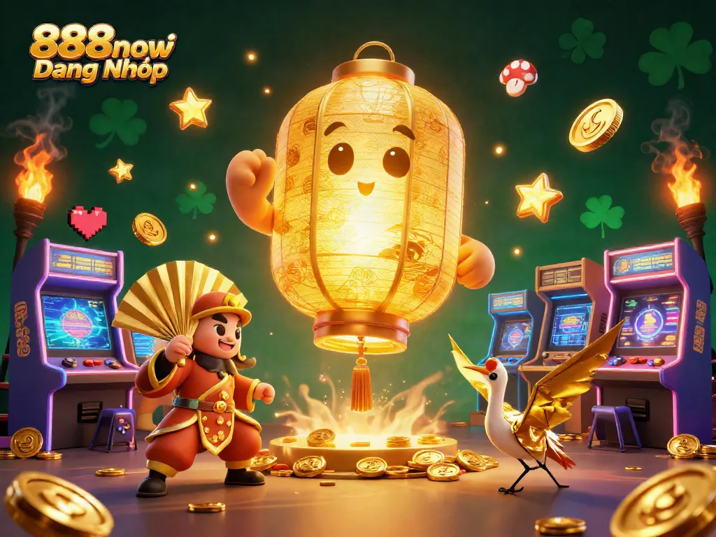Experience the excitement of online gaming with 888now Đăng Nhập featuring vibrant 3D animations.