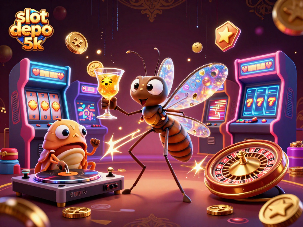 Engage with slot depo 5k through a vibrant 3D casino world featuring unique characters and game elements.