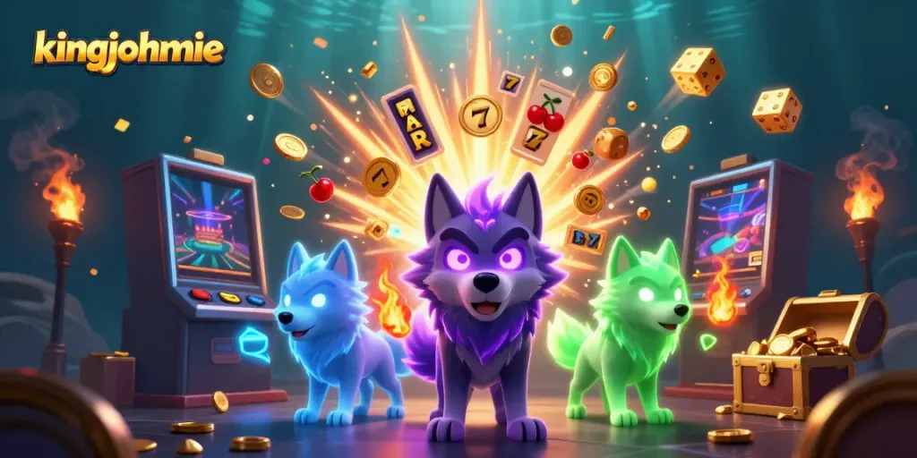Experience thrilling gaming at kingjohnnie with a dynamic scene featuring visual casino elements.