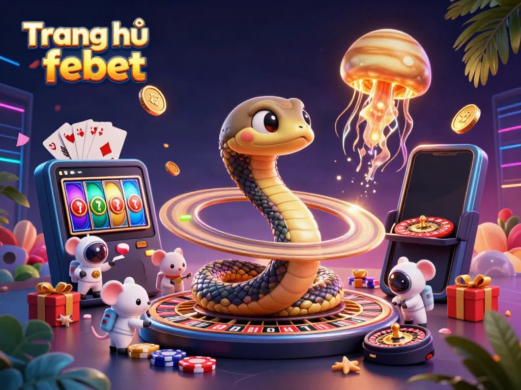 Experience excitement on Trang chủ febet with a vibrant cosmic casino scene featuring unique gaming elements.