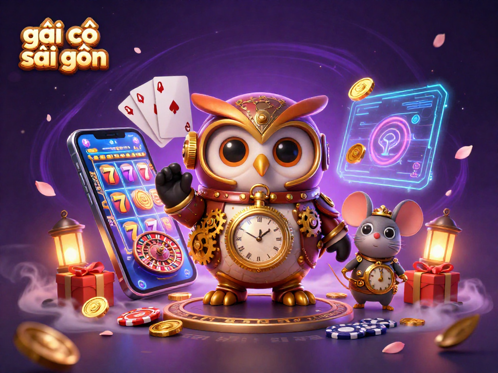 Experience the excitement of gái gọi sài gòn with a captivating casino adventure illustration featuring vibrant game elements.