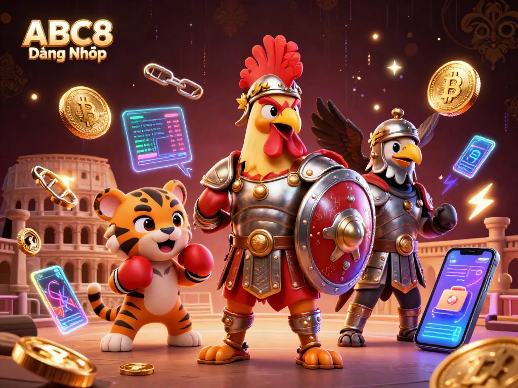 Experience ABC8 Đăng Nhập with our dynamic 3D casino illustration showcasing thrilling elements and vibrant energy.