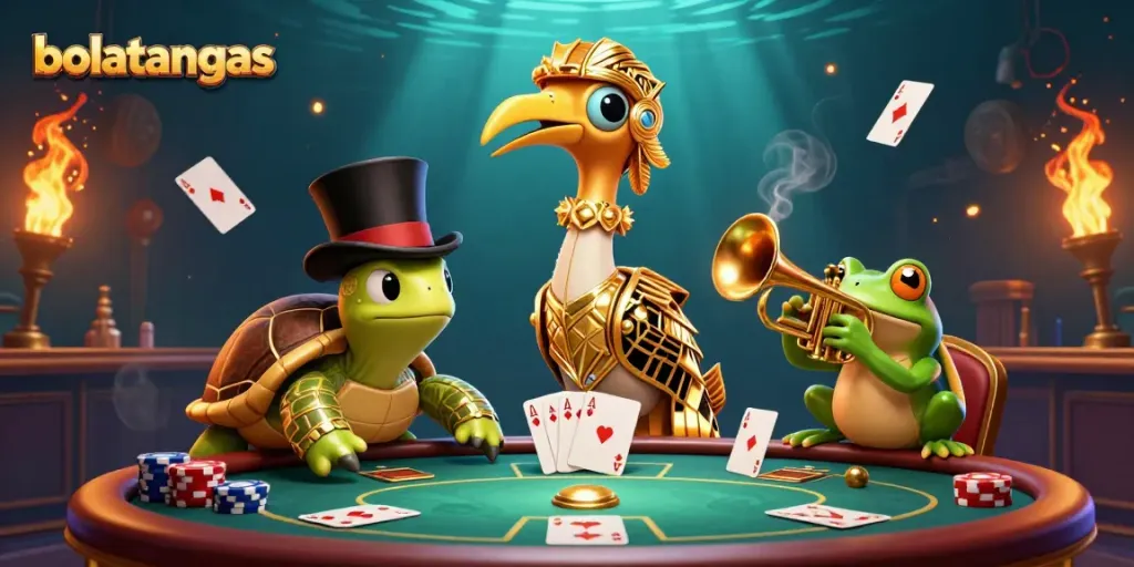 Engage in exciting bolatangkas card games featuring a vibrant 3D illustration of poker action.