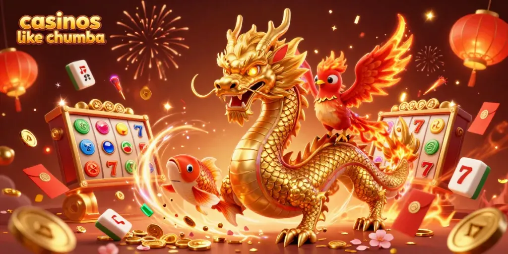 Experience vibrant gameplay with casinos like Chumba in this colorful 3D illustration.
