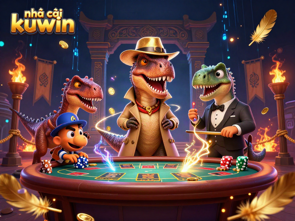 Engage with exciting betting experiences at nhà cái kuwin, featuring action-packed elements from 3D casino scenes.