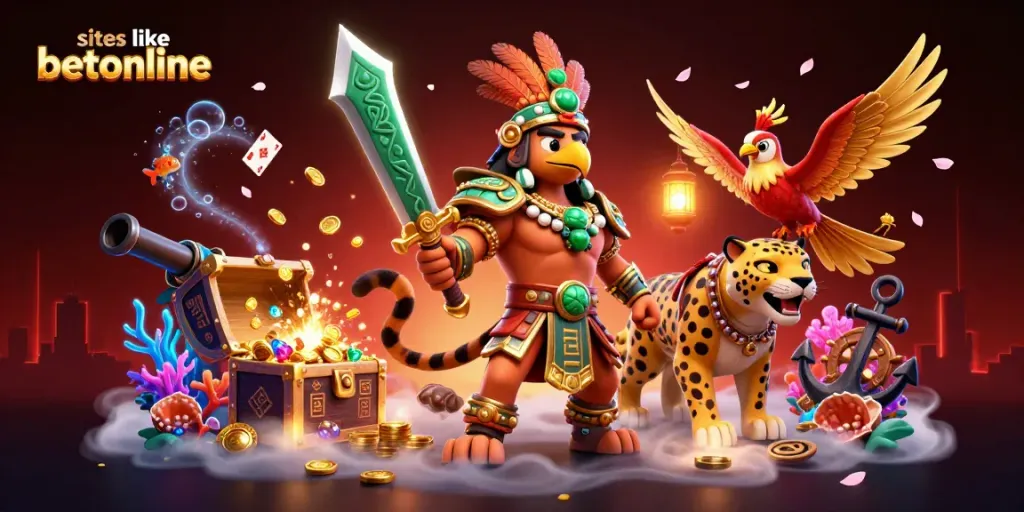 Play exciting games through sites like betonline with engaging Aztec warriors and treasures.