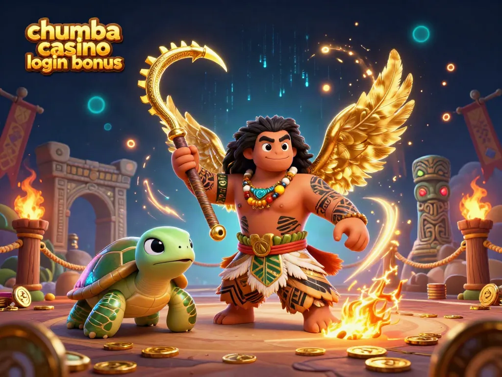 Claim your chumba casino login bonus with exciting prizes and daily rewards in this vibrant casino-themed illustration.