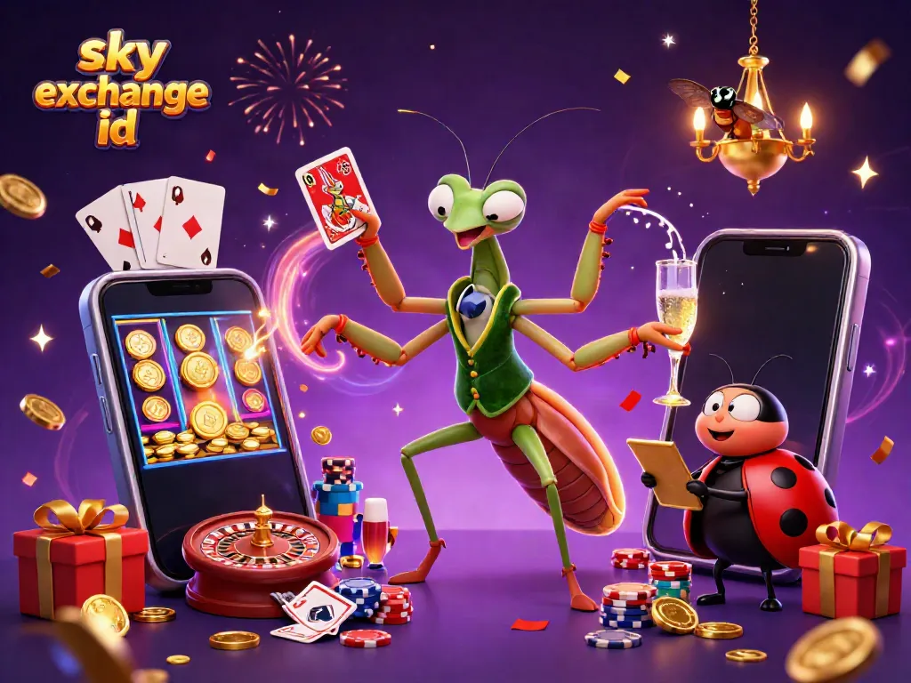 Experience sky exchange id with a dynamic casino scene featuring card sharp, pit boss, smartphone games.
