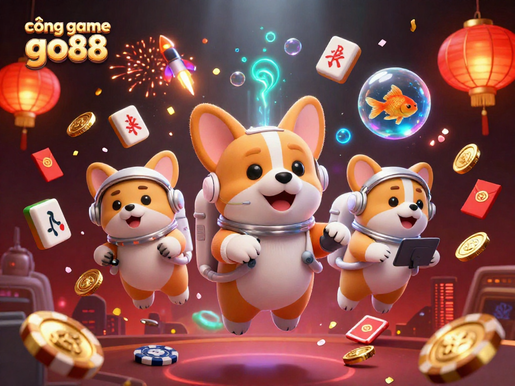 Cổng game go88 mang đến không gian giải trí sống động với các nhân vật hoạt hình 3D và yếu tố trò chơi hấp dẫn.