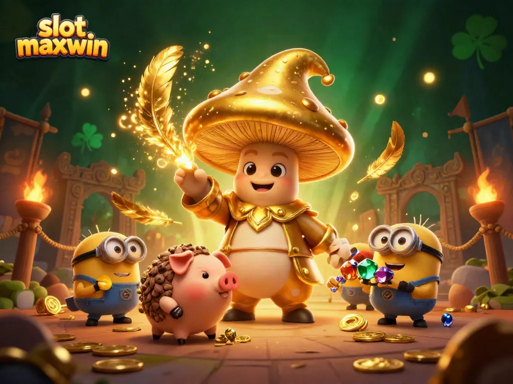 Experience the thrill of slot maxwin with enchanting characters and exciting symbols in this captivating scene.