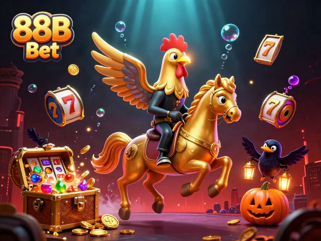 Experience the thrilling world of 88B Bet in a vibrant midnight casino scene.
