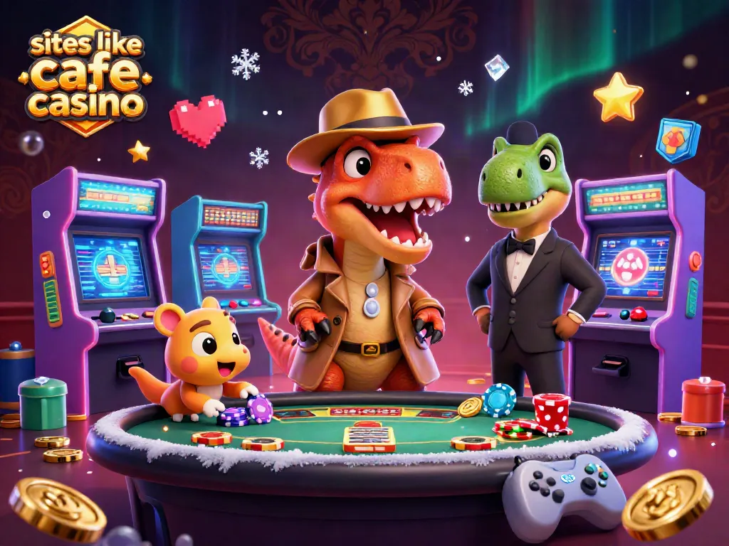 Engage with sites like cafe casino featuring a velociraptor at a blackjack table with an entertaining backdrop.