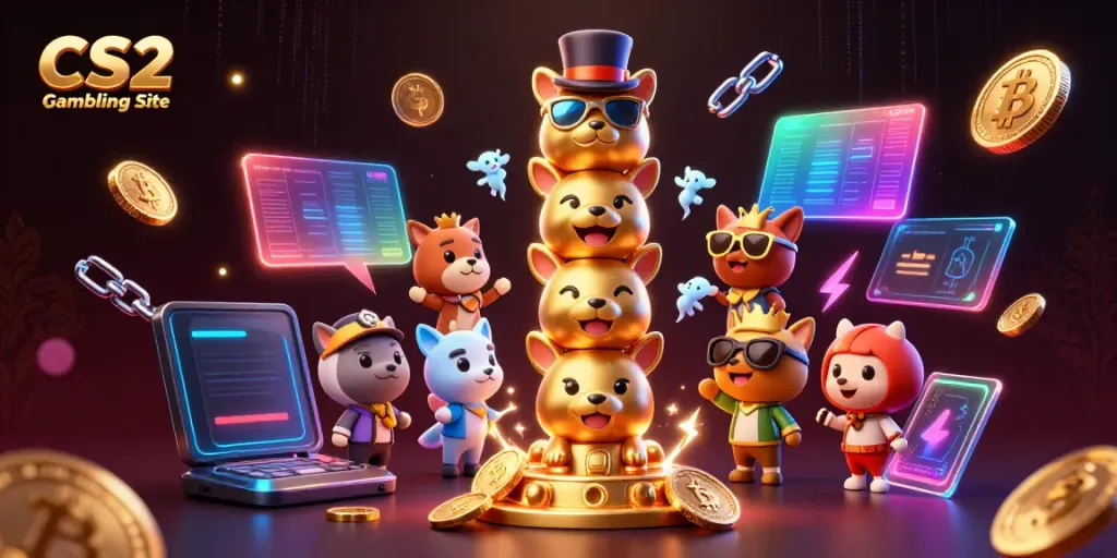 Experience thrilling gameplay with the CS2 Gambling Site showcasing vibrant characters and crypto elements.