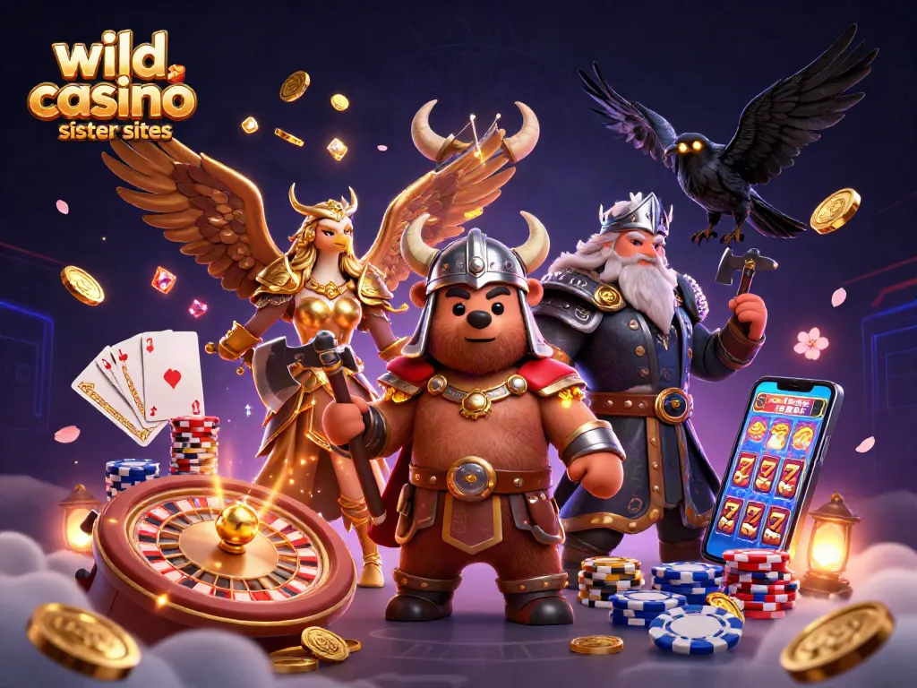 Engage with thrilling gameplay at wild casino sister sites featuring 3D cartoon Viking and gaming elements.