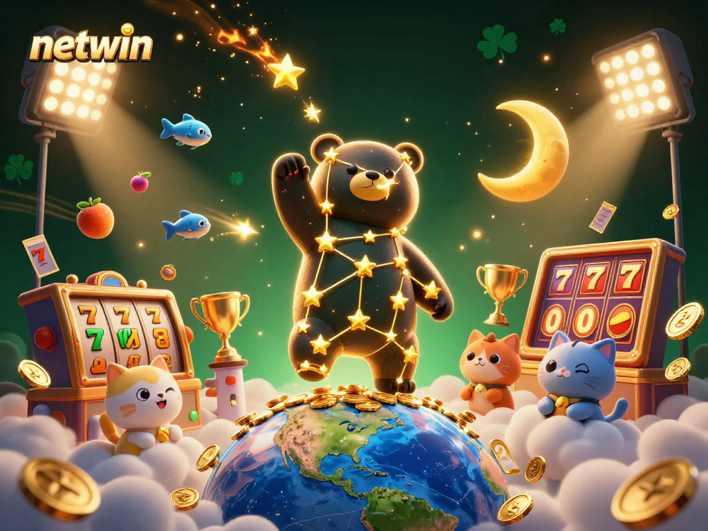 Bet on exciting wins with netwin, a captivating online gaming platform illustrating vibrant slot reels and treasures.