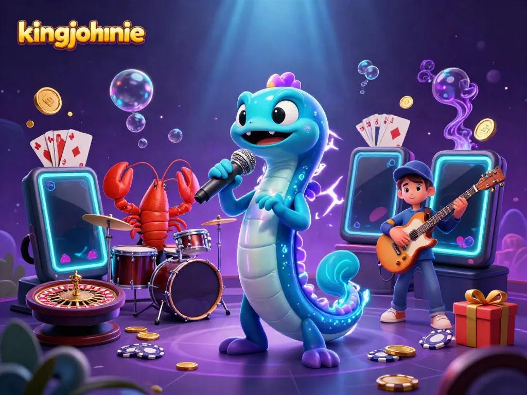 Experience the vibrant underwater casino vibes with the kingjohnnie electric eel DJ, lively characters, and dynamic gaming elements.