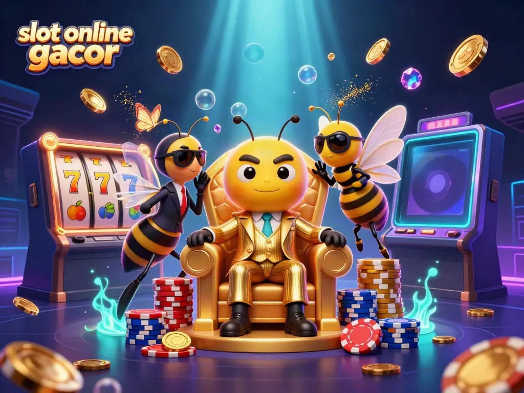 Gali kemenangan dalam permainan slot online gacor dengan visual menarik yang menggoda, berhiaskan koin emas dan elemen slot interaktif.